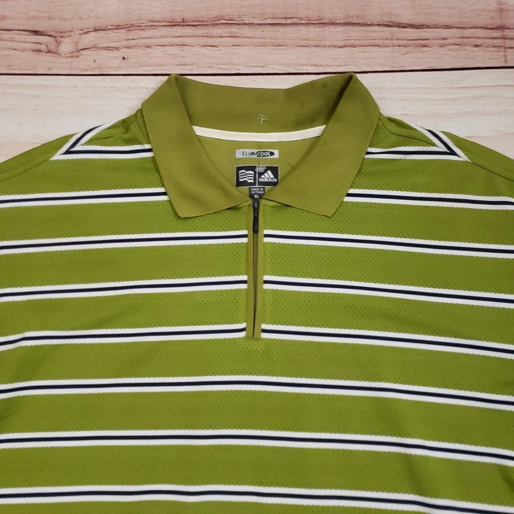 VINTAGE Adidas Polo Shirt Men Extra Large Green Outdoor Golf Golfing Breathable*